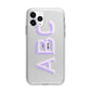 Personalised 3D Initials Monogram Clear Custom Apple iPhone 11 Pro in Silver with Bumper Case