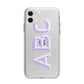 Personalised 3D Initials Monogram Clear Custom Apple iPhone 11 in White with Bumper Case