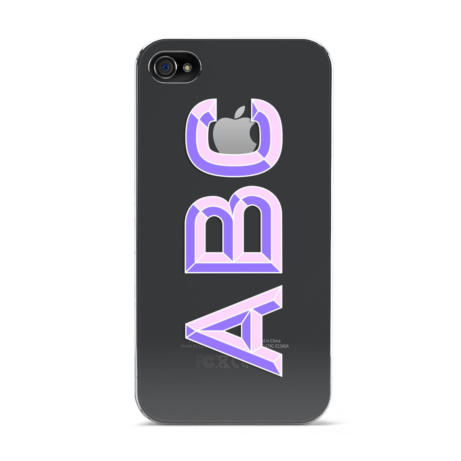 Personalised 3D Initials Monogram Clear Custom Apple iPhone 4s Case