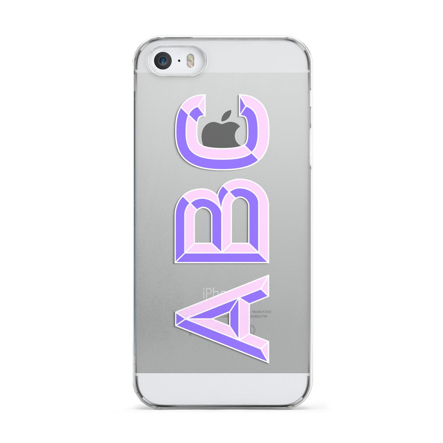 Personalised 3D Initials Monogram Clear Custom Apple iPhone 5 Case