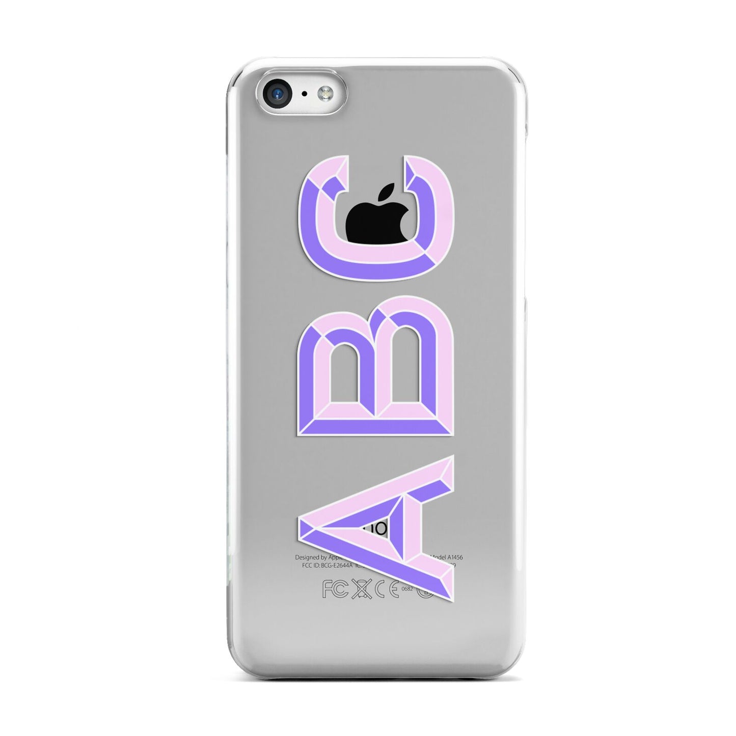 Personalised 3D Initials Monogram Clear Custom Apple iPhone 5c Case
