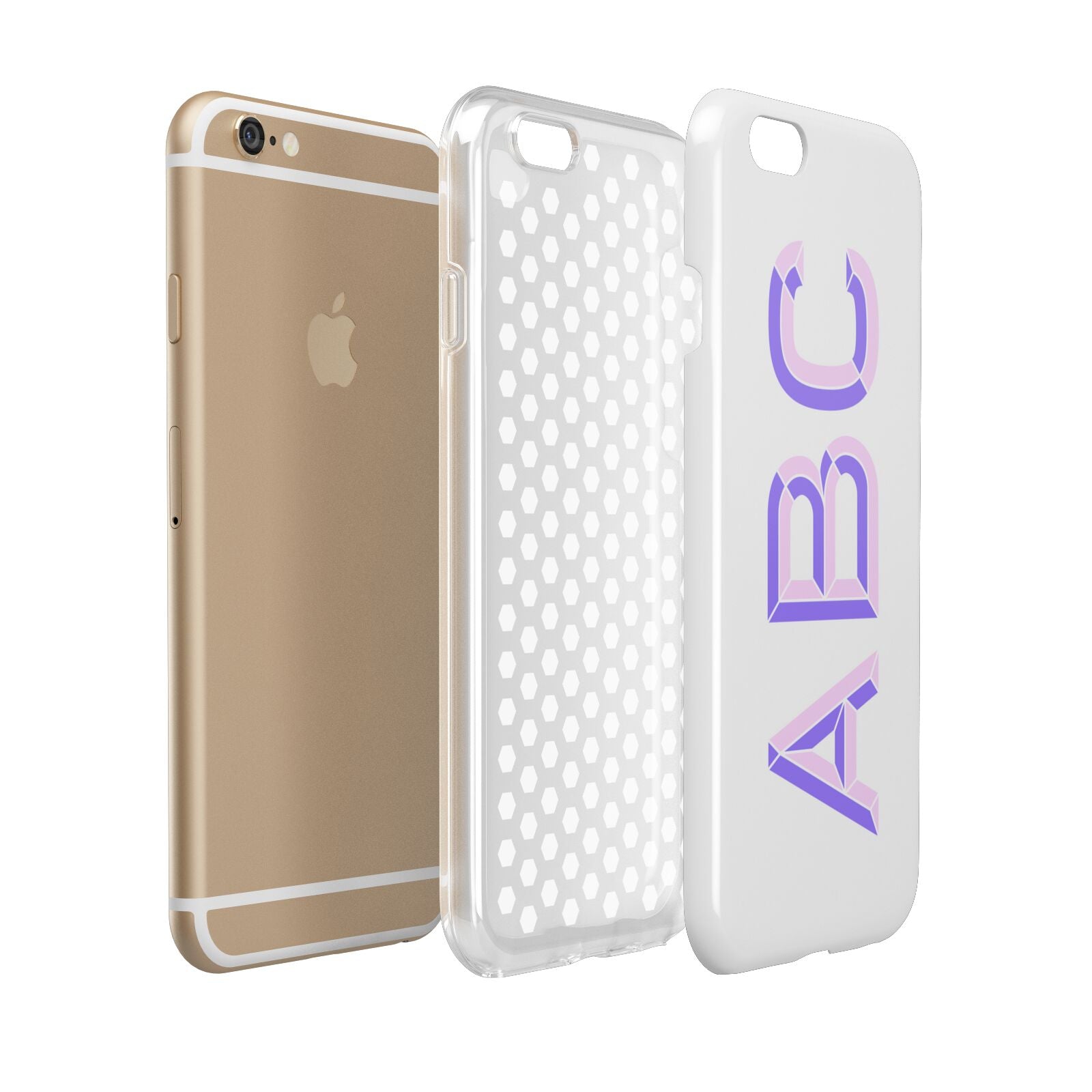 Personalised 3D Initials Monogram Clear Custom Apple iPhone 6 3D Tough Case Expanded view