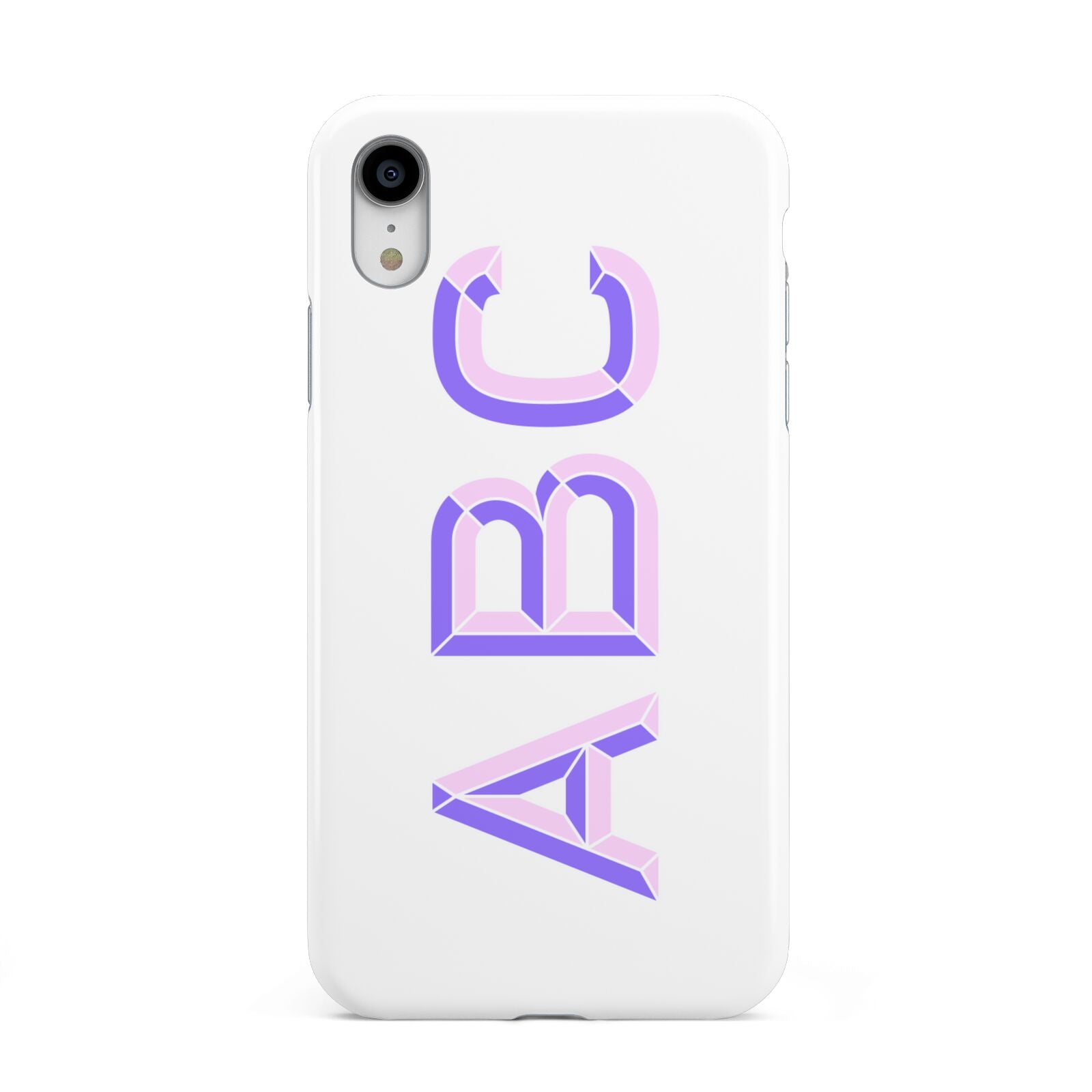 Personalised 3D Initials Monogram Clear Custom Apple iPhone XR White 3D Tough Case