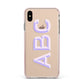 Personalised 3D Initials Monogram Clear Custom Apple iPhone Xs Max Impact Case Pink Edge on Gold Phone