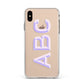 Personalised 3D Initials Monogram Clear Custom Apple iPhone Xs Max Impact Case White Edge on Gold Phone