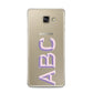 Personalised 3D Initials Monogram Clear Custom Samsung Galaxy A3 2016 Case on gold phone