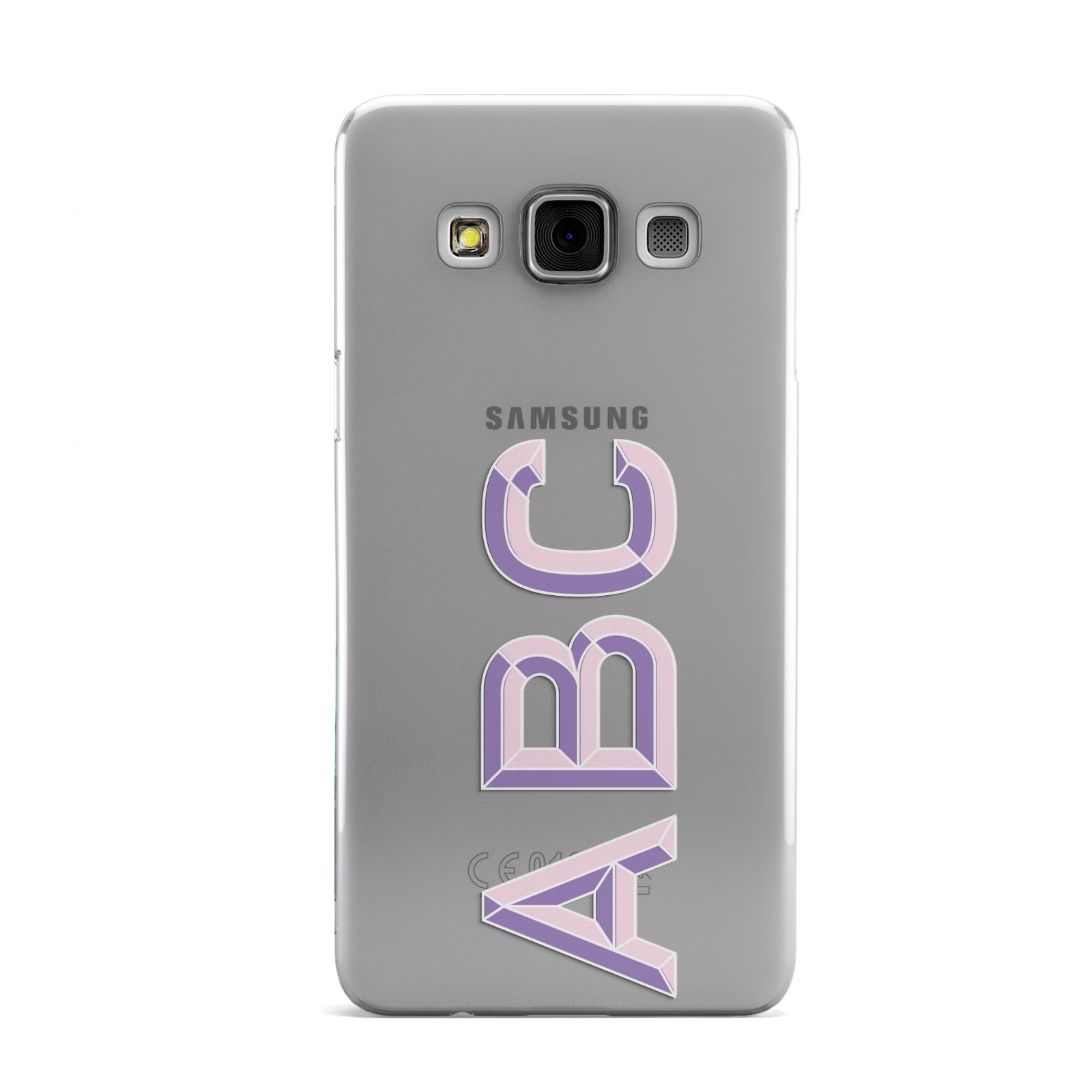 Personalised 3D Initials Monogram Clear Custom Samsung Galaxy A3 Case