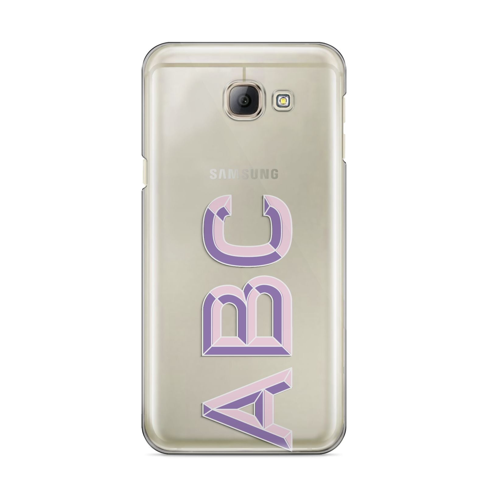 Personalised 3D Initials Monogram Clear Custom Samsung Galaxy A8 2016 Case