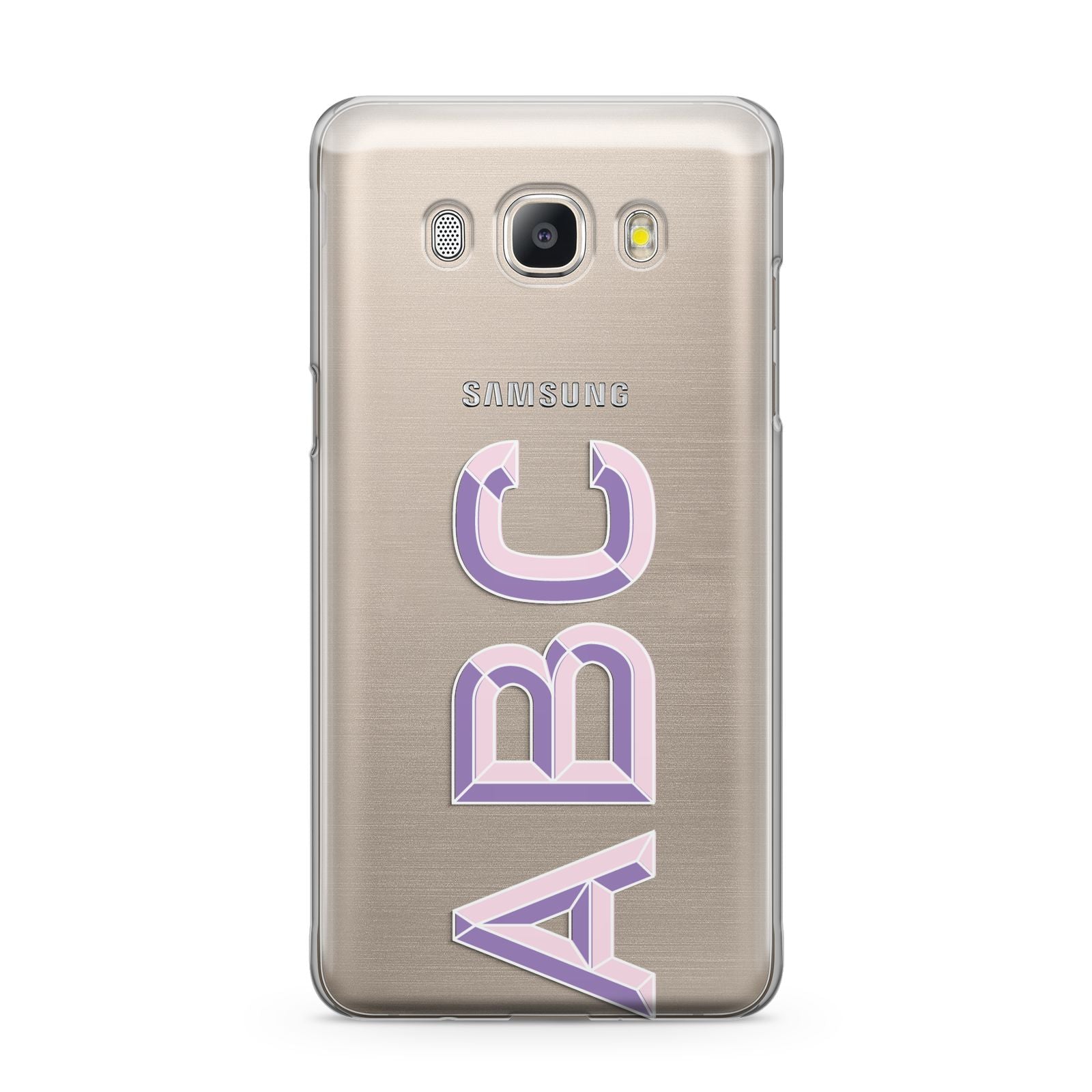 Personalised 3D Initials Monogram Clear Custom Samsung Galaxy J5 2016 Case