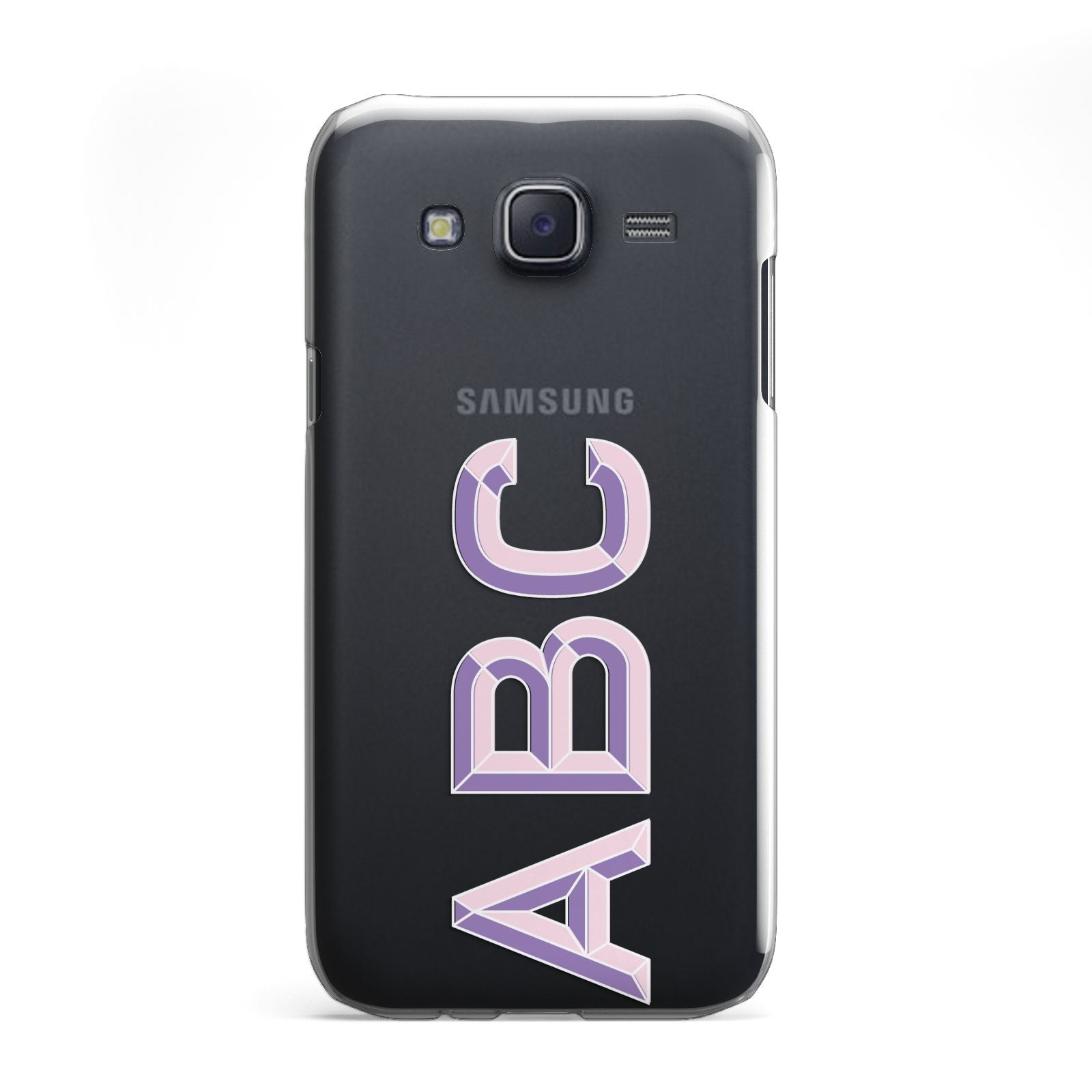 Personalised 3D Initials Monogram Clear Custom Samsung Galaxy J5 Case