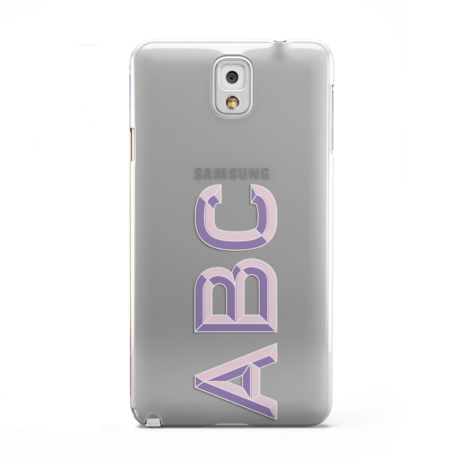Personalised 3D Initials Monogram Clear Custom Samsung Galaxy Note 3 Case
