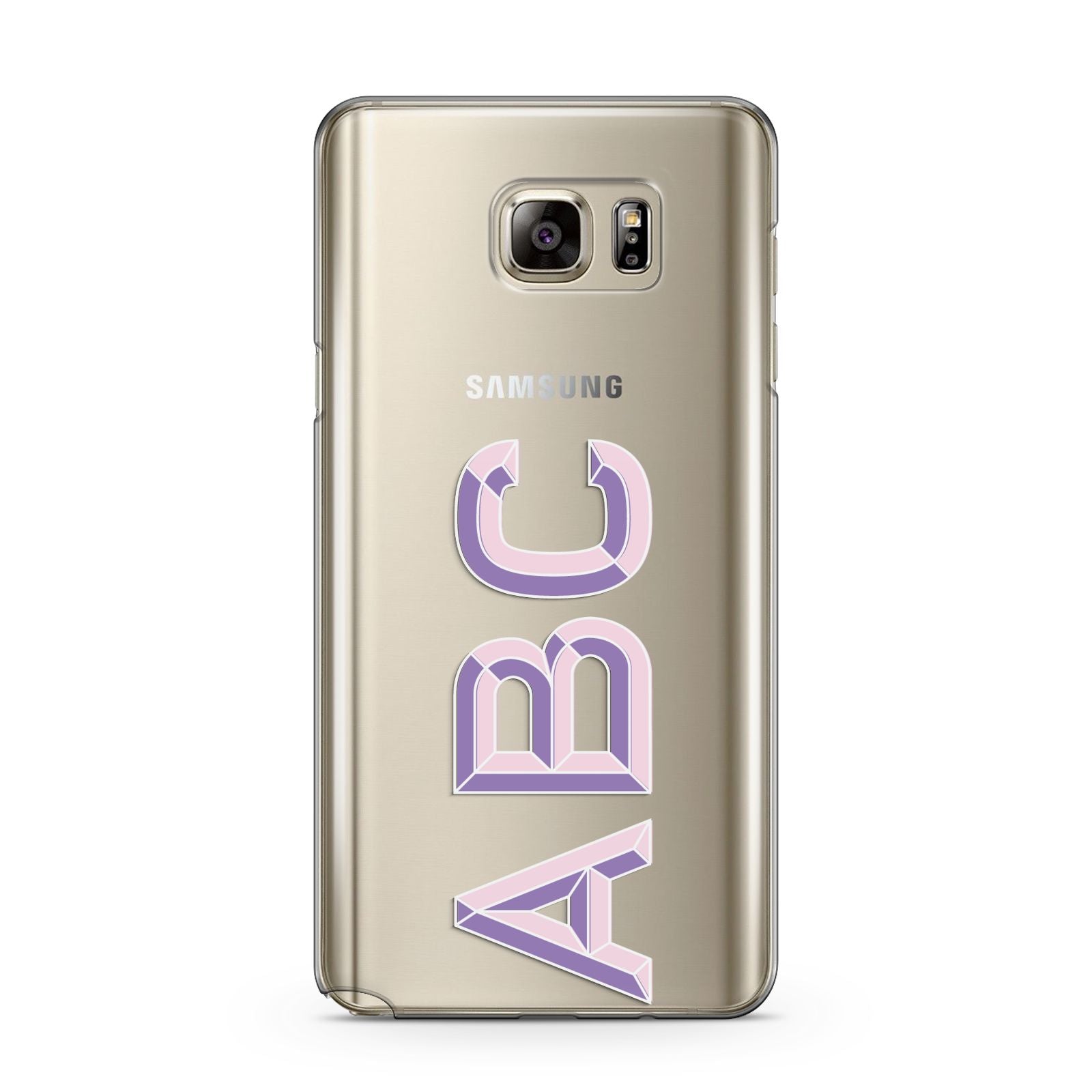 Personalised 3D Initials Monogram Clear Custom Samsung Galaxy Note 5 Case
