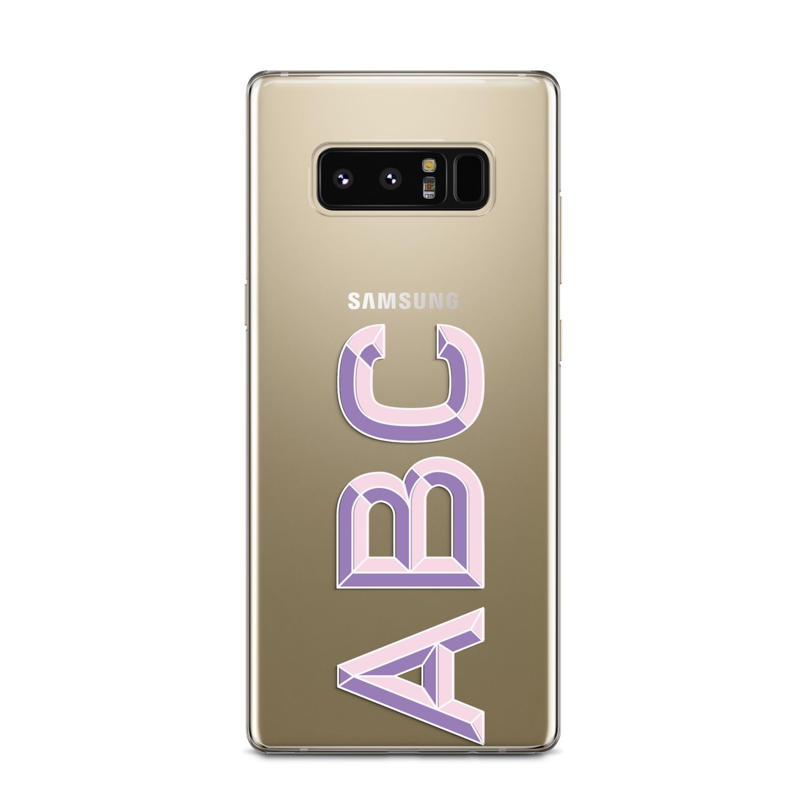 Personalised 3D Initials Monogram Clear Custom Samsung Galaxy Note 8 Case