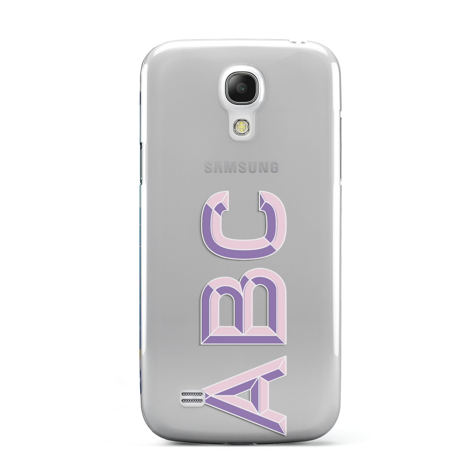 Personalised 3D Initials Monogram Clear Custom Samsung Galaxy S4 Mini Case