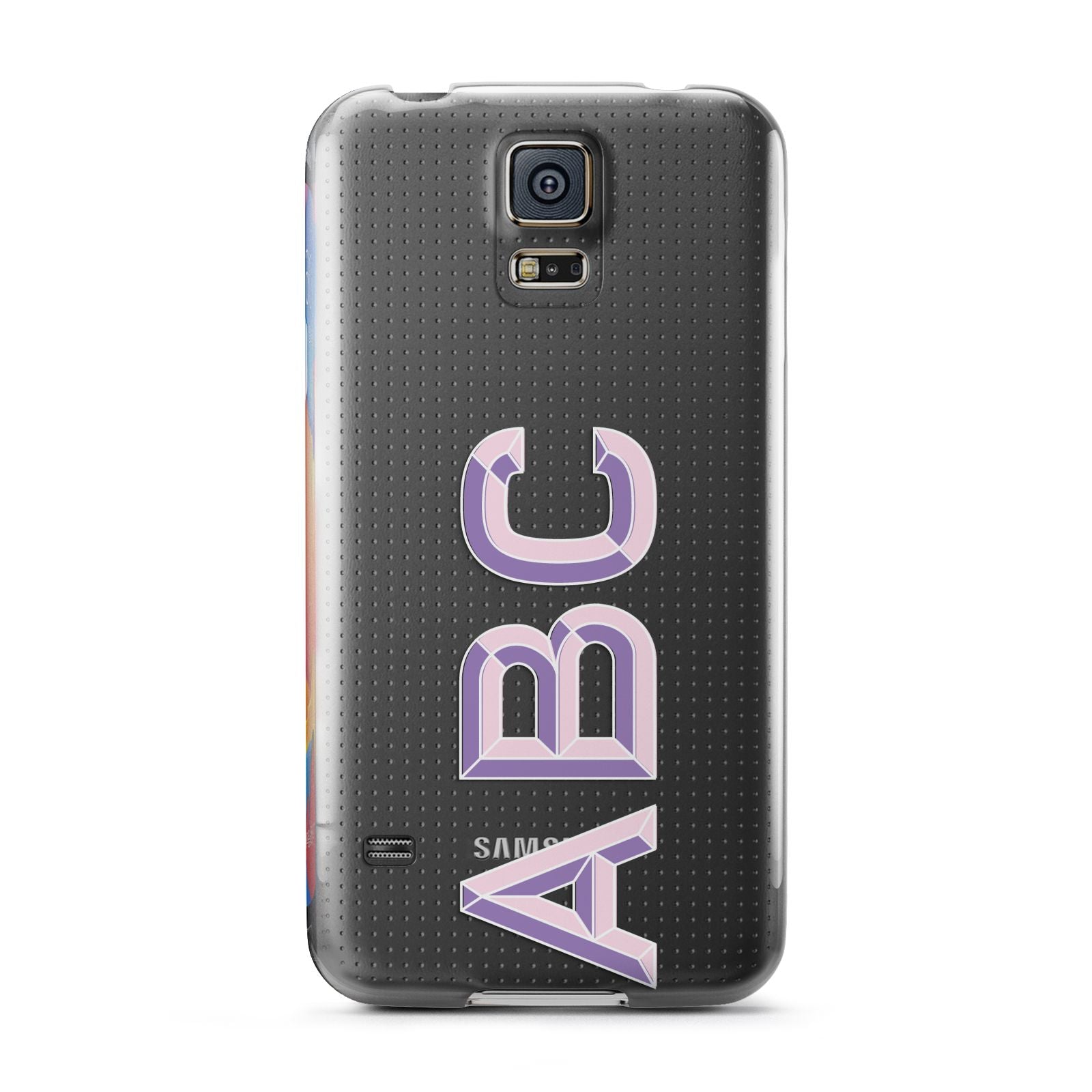 Personalised 3D Initials Monogram Clear Custom Samsung Galaxy S5 Case