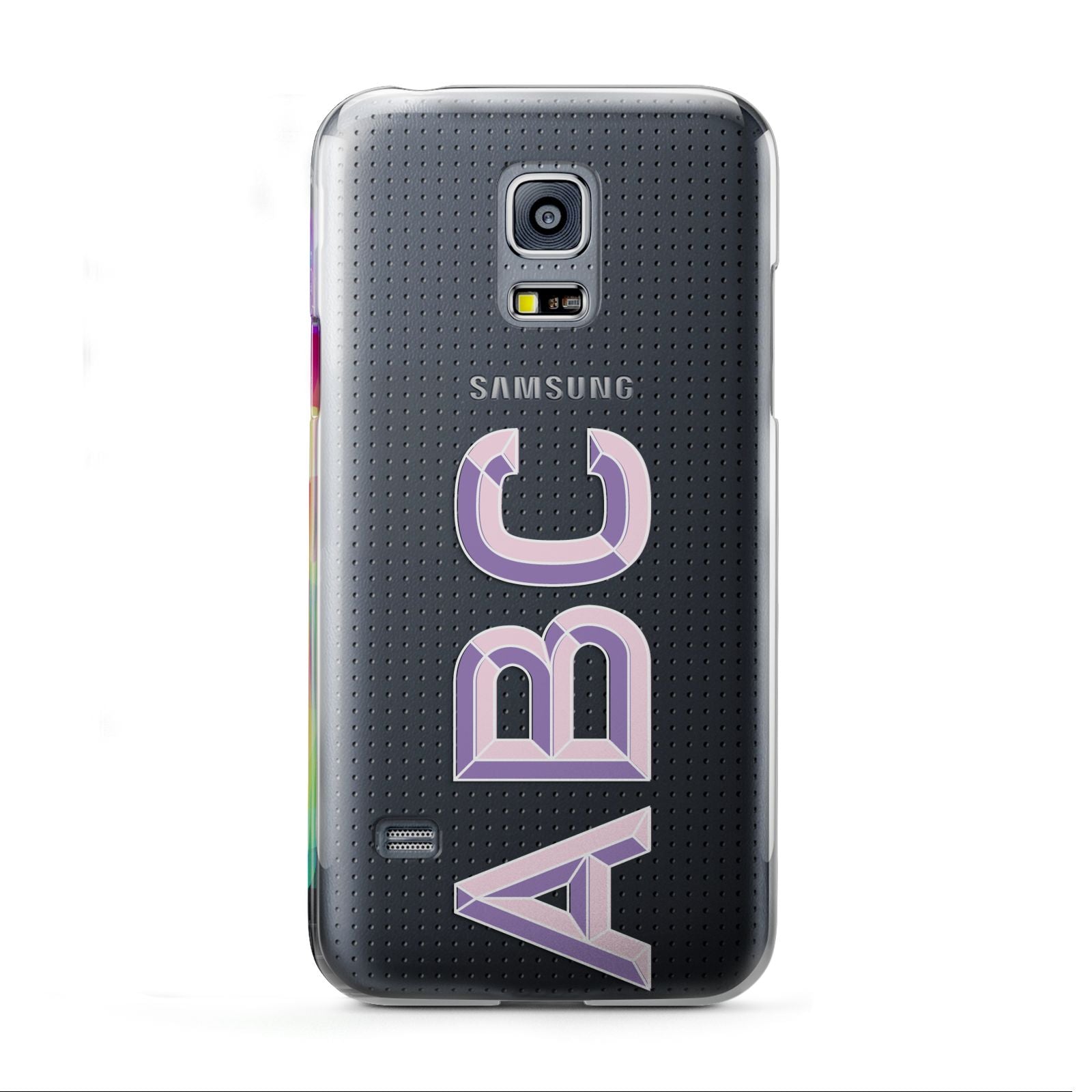 Personalised 3D Initials Monogram Clear Custom Samsung Galaxy S5 Mini Case