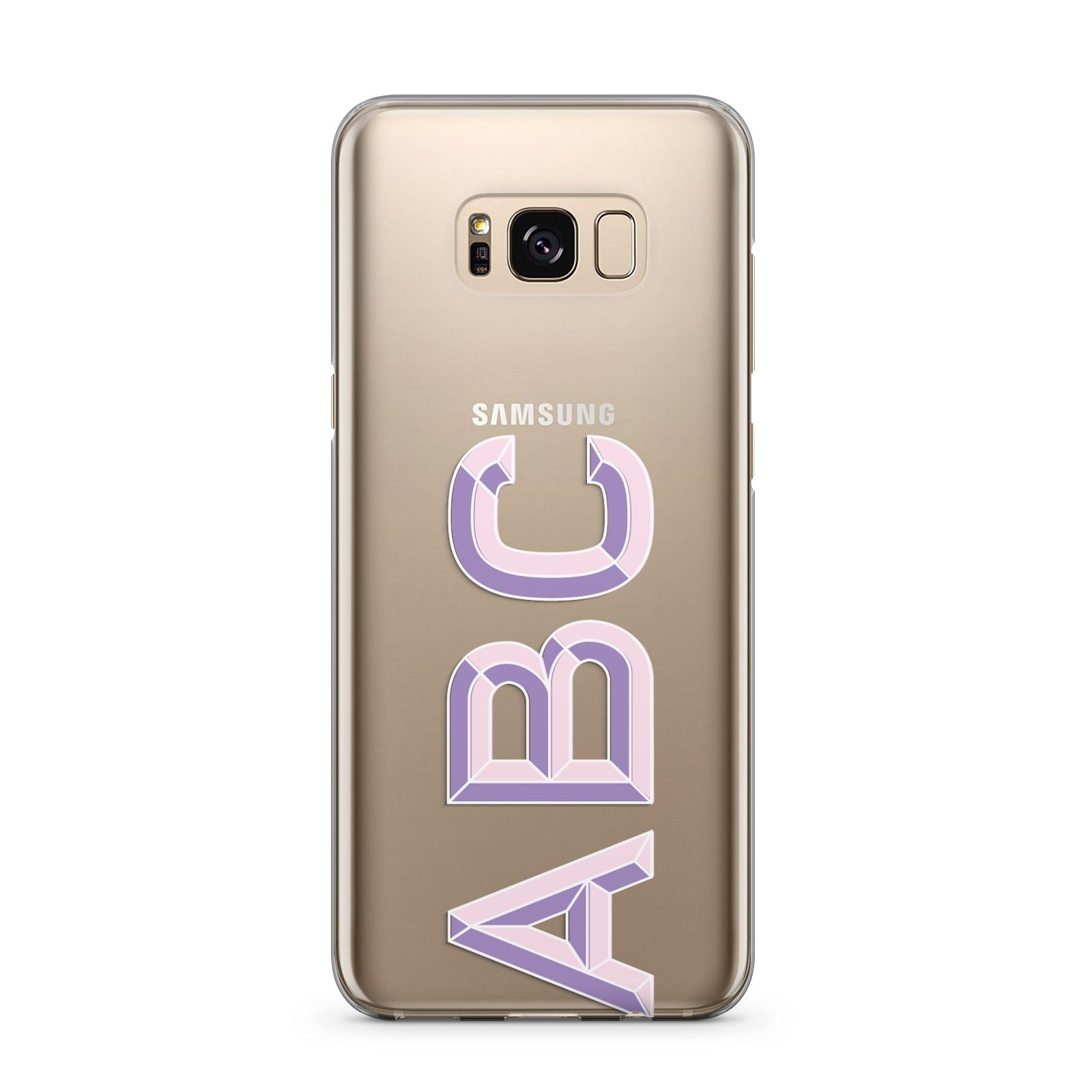 Personalised 3D Initials Monogram Clear Custom Samsung Galaxy S8 Plus Case