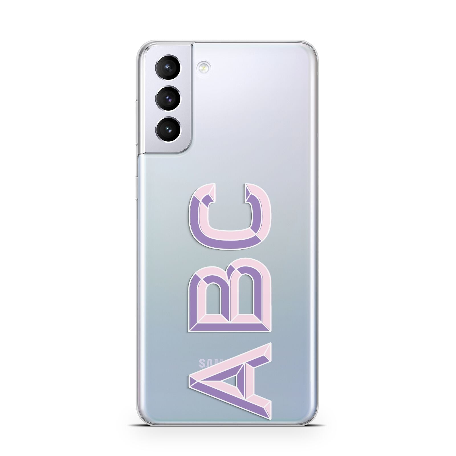 Personalised 3D Initials Monogram Clear Custom Samsung S21 Plus Phone Case
