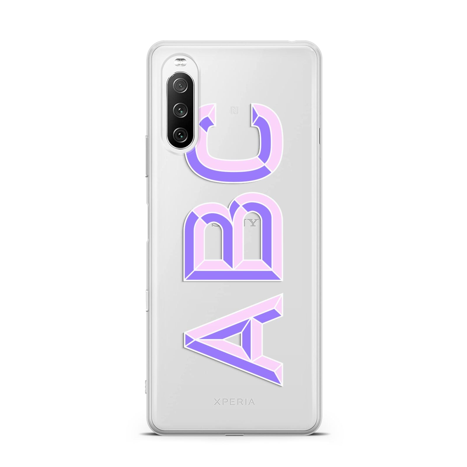 Personalised 3D Initials Monogram Clear Custom Sony Xperia 10 III Case