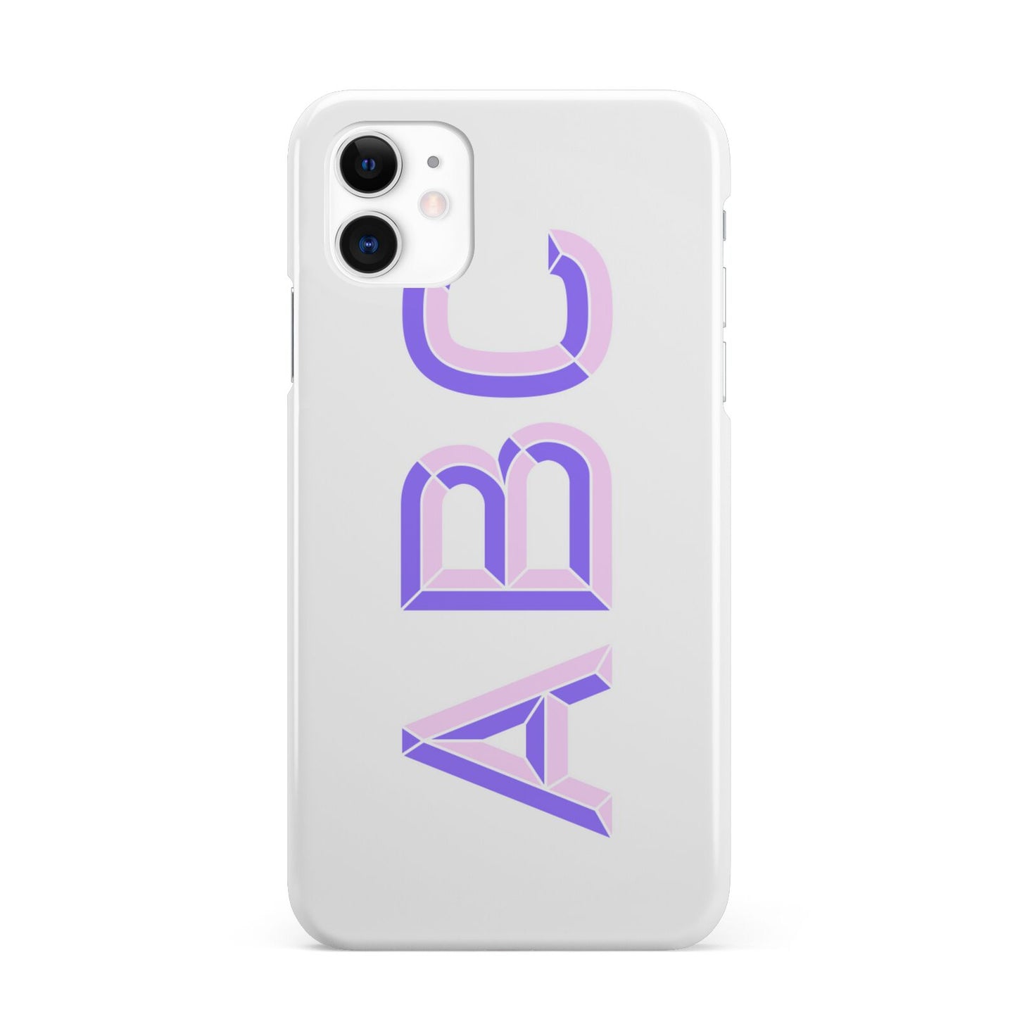 Personalised 3D Initials Monogram Clear Custom iPhone 11 3D Snap Case
