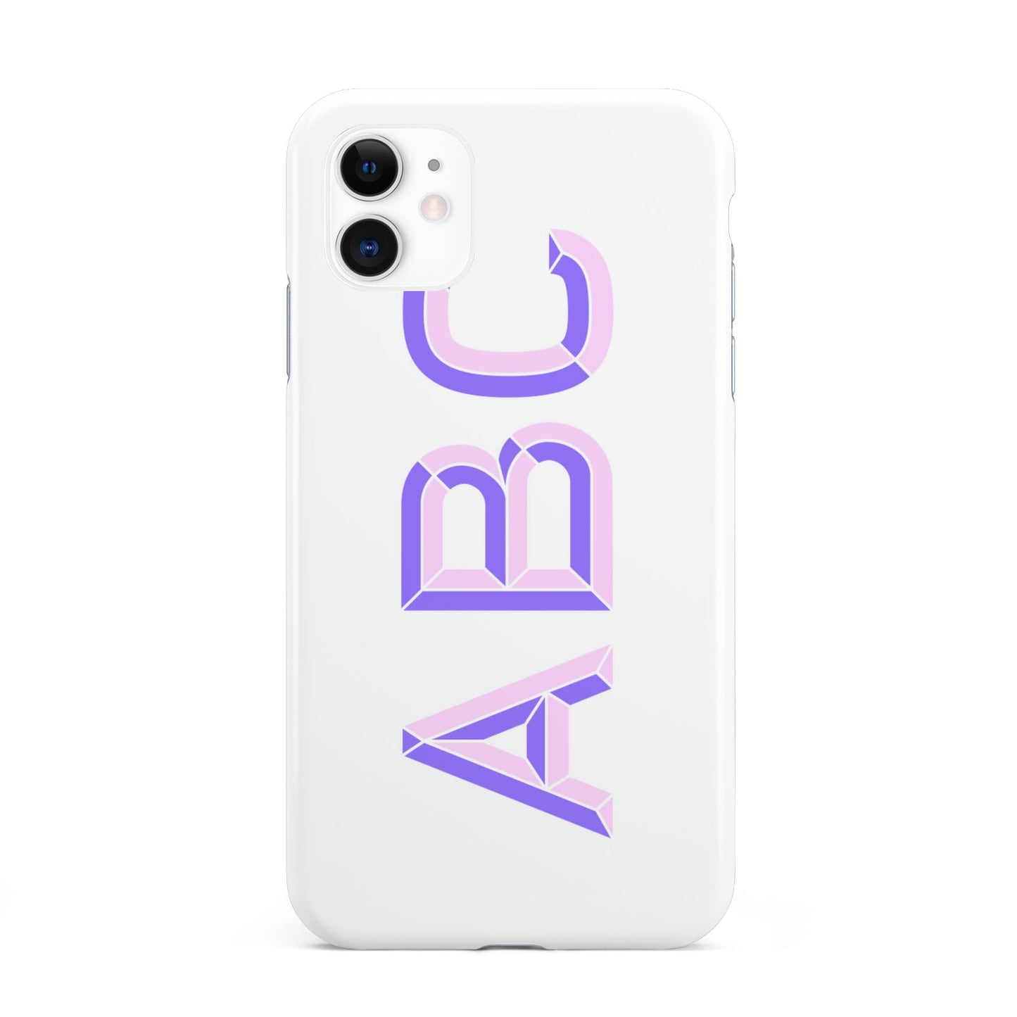 Personalised 3D Initials Monogram Clear Custom iPhone 11 3D Tough Case