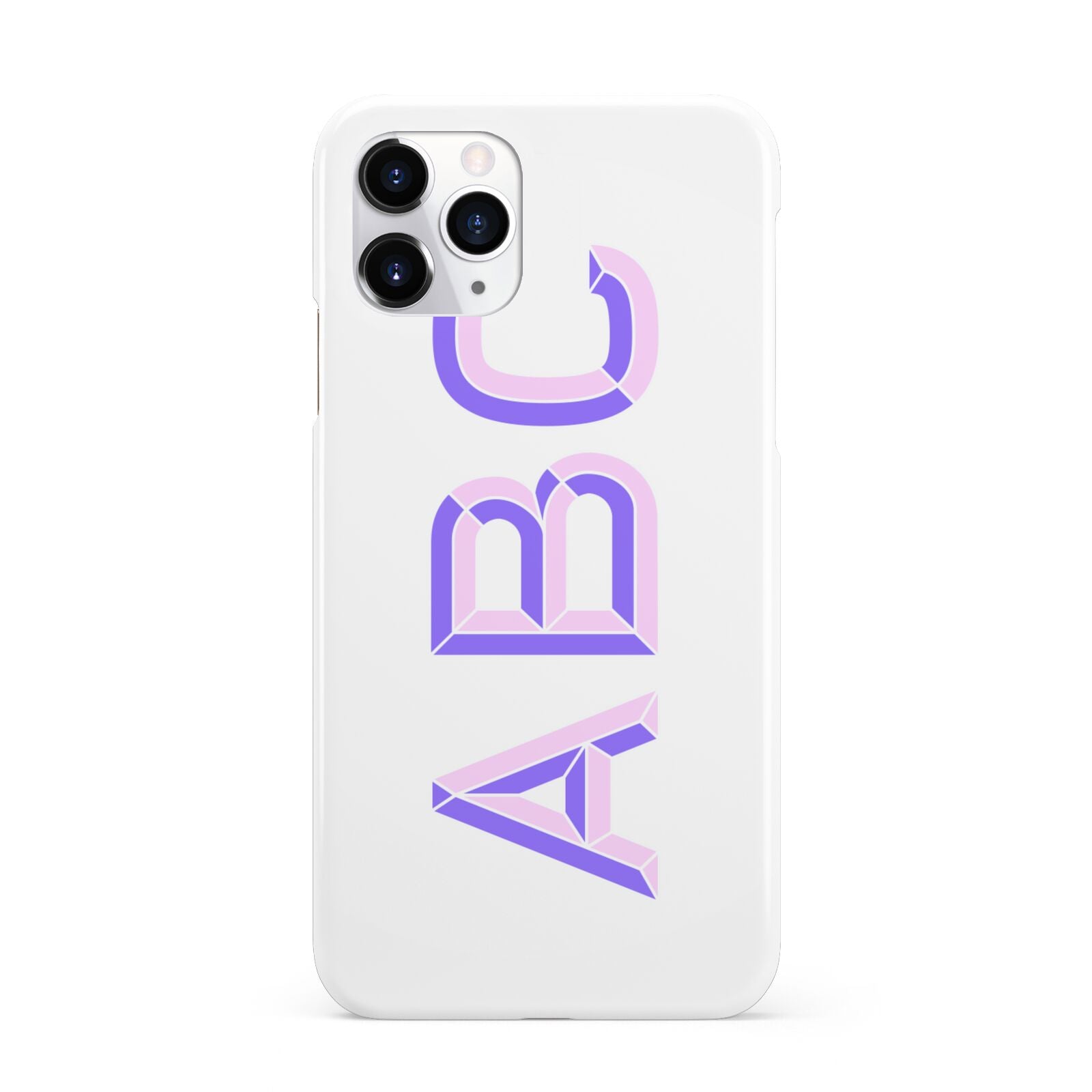 Personalised 3D Initials Monogram Clear Custom iPhone 11 Pro 3D Snap Case