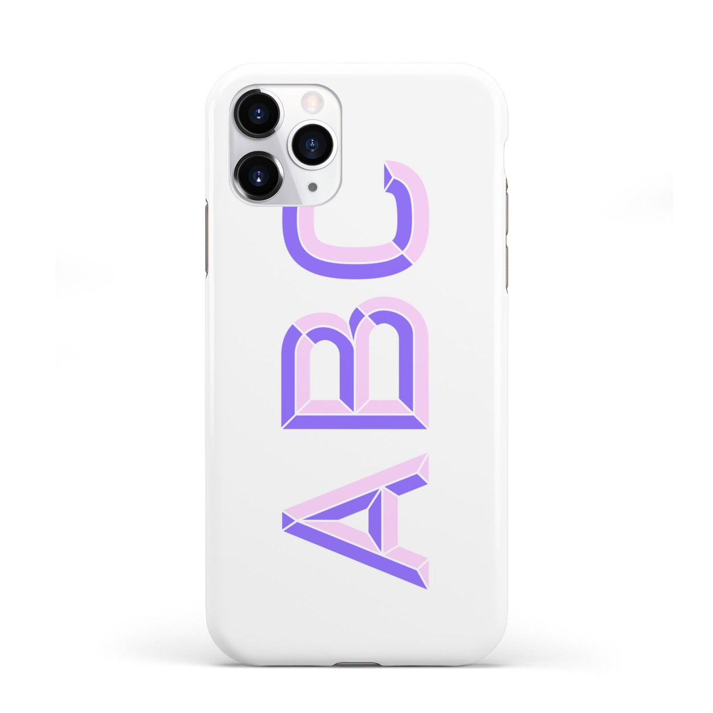 Personalised 3D Initials Monogram Clear Custom iPhone 11 Pro 3D Tough Case