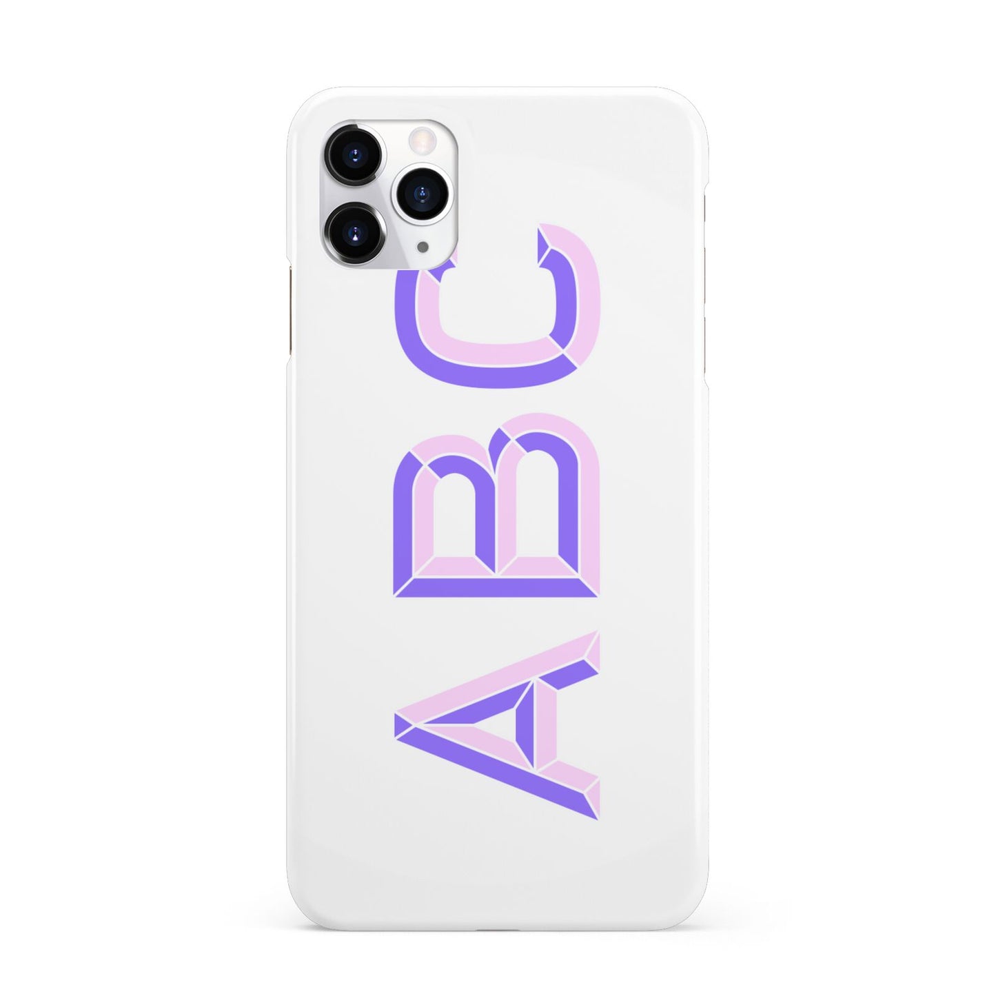 Personalised 3D Initials Monogram Clear Custom iPhone 11 Pro Max 3D Snap Case
