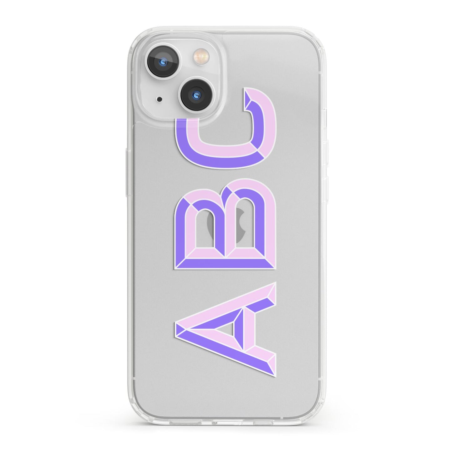 Personalised 3D Initials Monogram Clear Custom iPhone 13 Clear Bumper Case