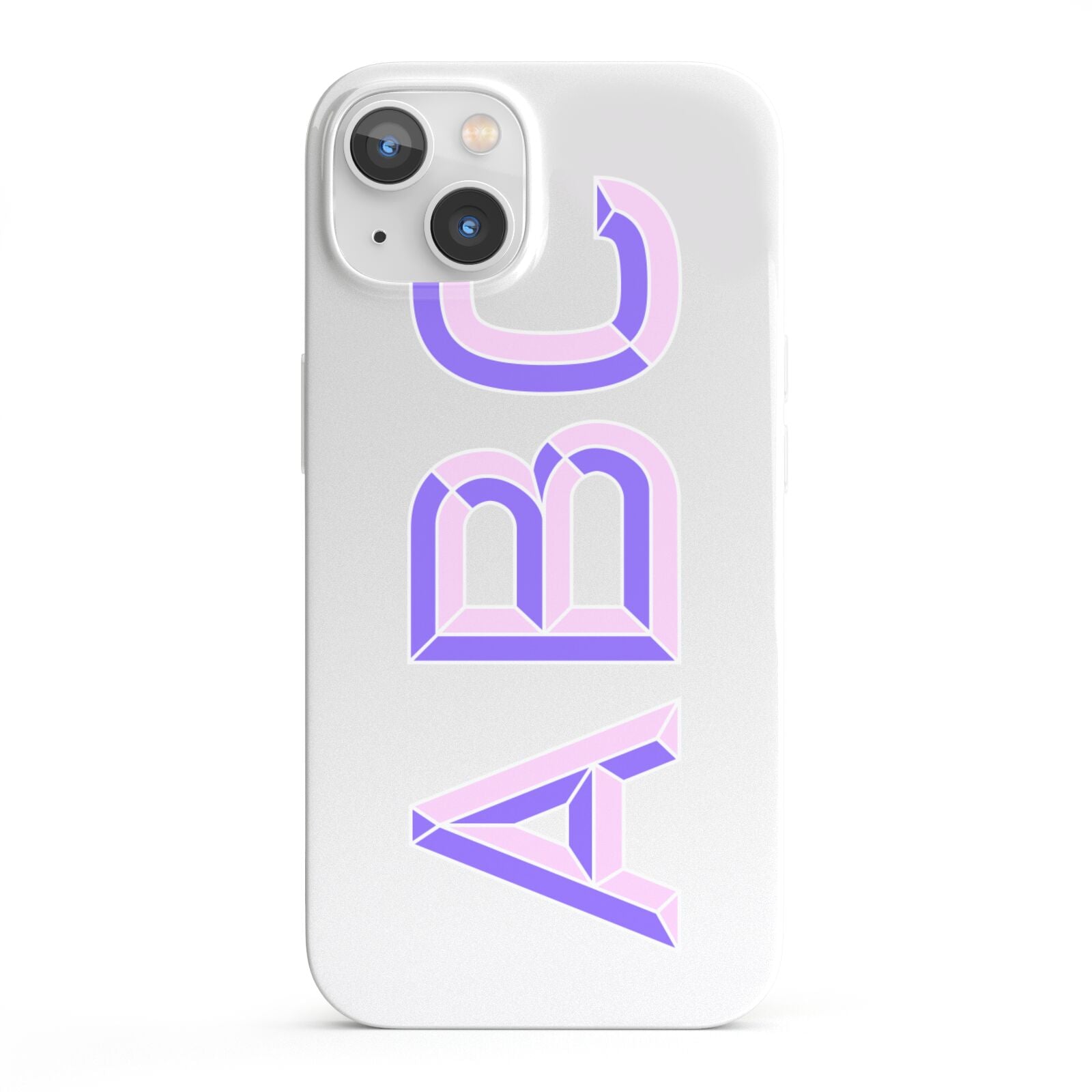 Personalised 3D Initials Monogram Clear Custom iPhone 13 Full Wrap 3D Snap Case