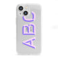 Personalised 3D Initials Monogram Clear Custom iPhone 13 Mini Clear Bumper Case