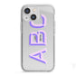 Personalised 3D Initials Monogram Clear Custom iPhone 13 Mini TPU Impact Case with White Edges