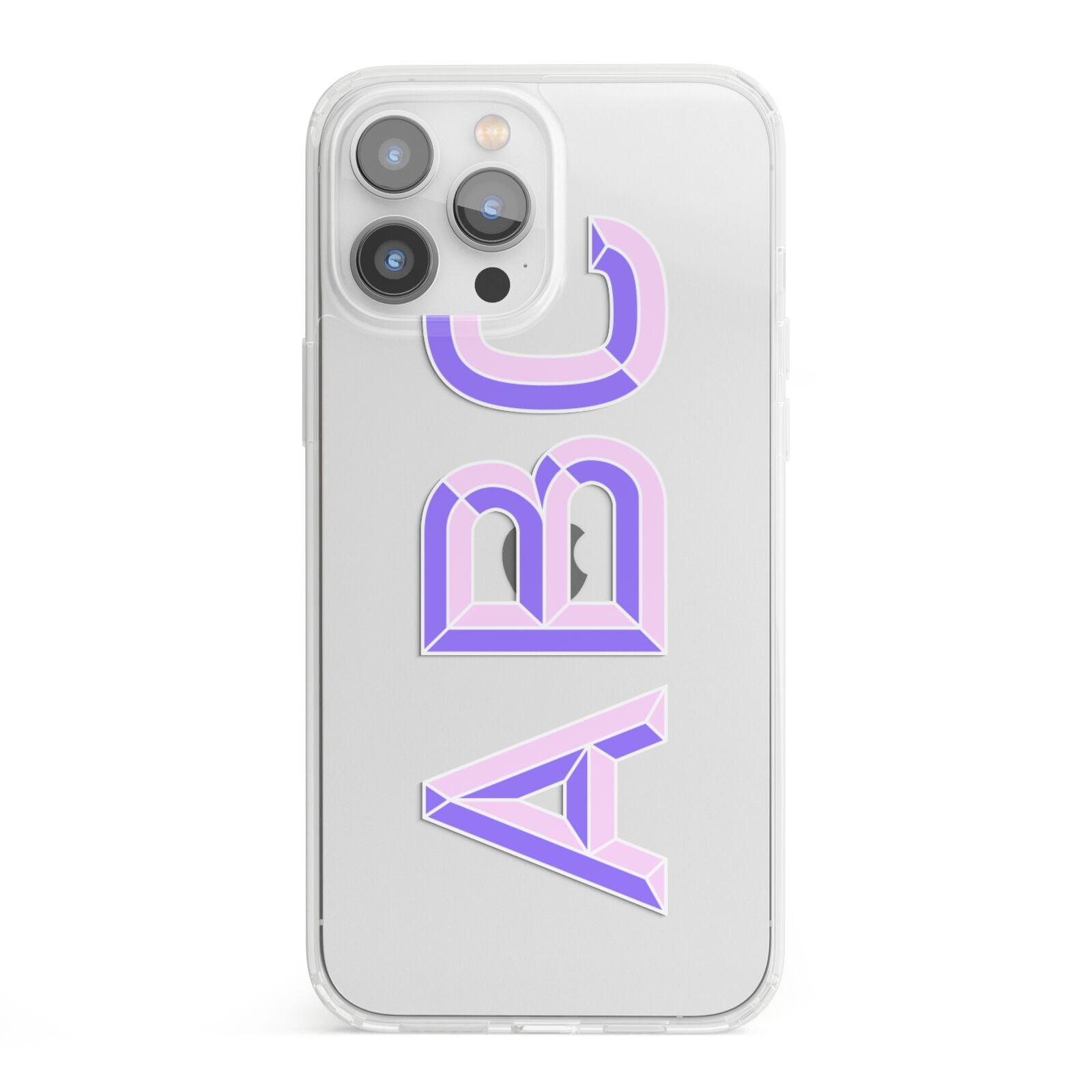Personalised 3D Initials Monogram Clear Custom iPhone 13 Pro Max Clear Bumper Case