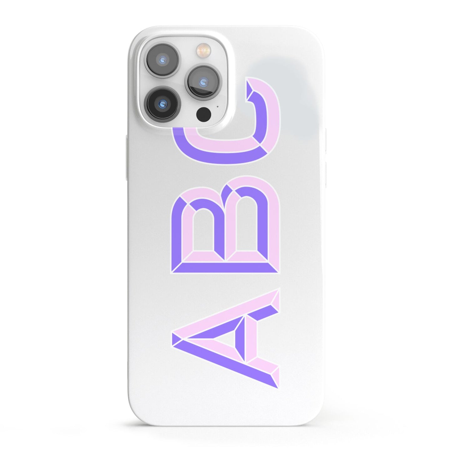 Personalised 3D Initials Monogram Clear Custom iPhone 13 Pro Max Full Wrap 3D Snap Case