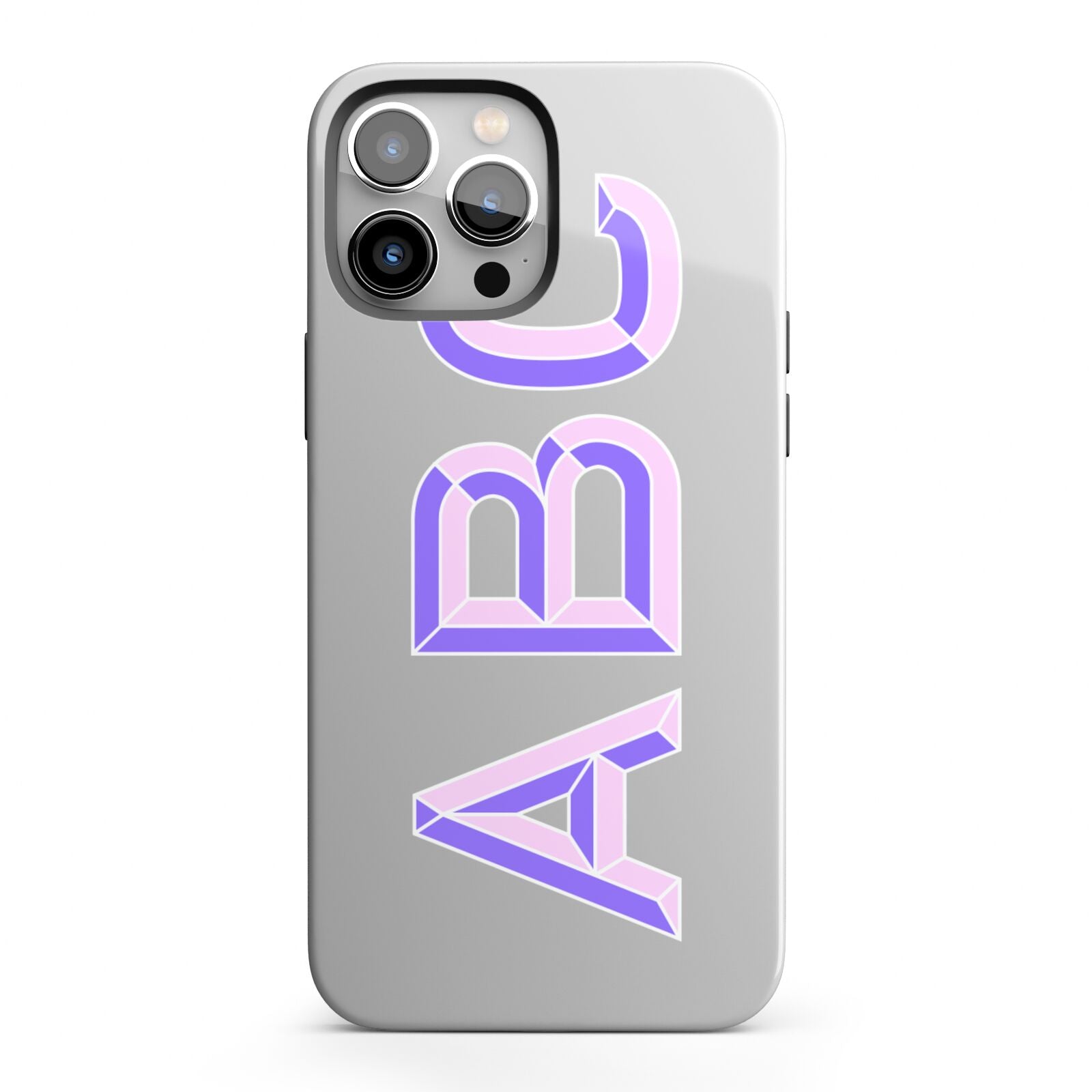 Personalised 3D Initials Monogram Clear Custom iPhone 13 Pro Max Full Wrap 3D Tough Case