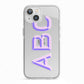 Personalised 3D Initials Monogram Clear Custom iPhone 13 TPU Impact Case with White Edges
