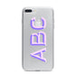 Personalised 3D Initials Monogram Clear Custom iPhone 7 Plus Bumper Case on Silver iPhone