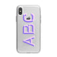 Personalised 3D Initials Monogram Clear Custom iPhone X Bumper Case on Silver iPhone Alternative Image 1