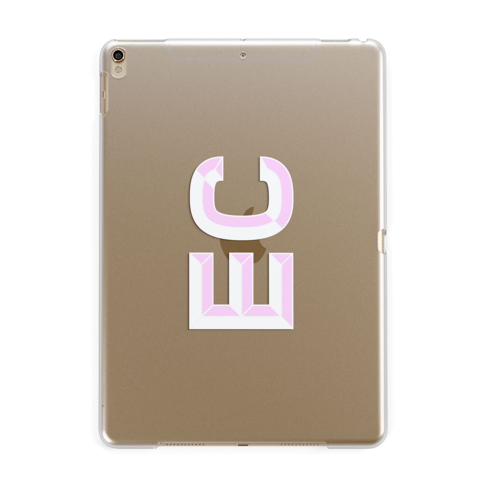 Personalised 3D Side Initials Clear Custom Apple iPad Gold Case