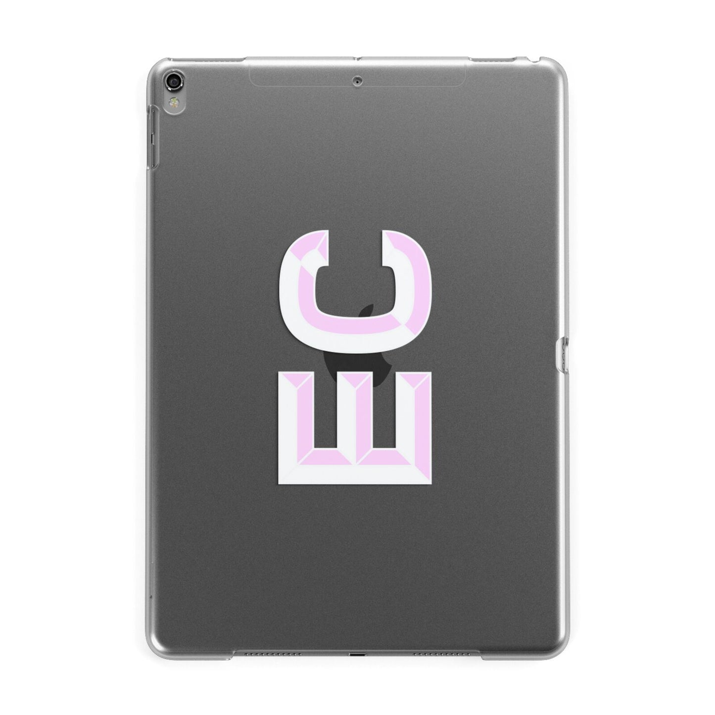 Personalised 3D Side Initials Clear Custom Apple iPad Grey Case