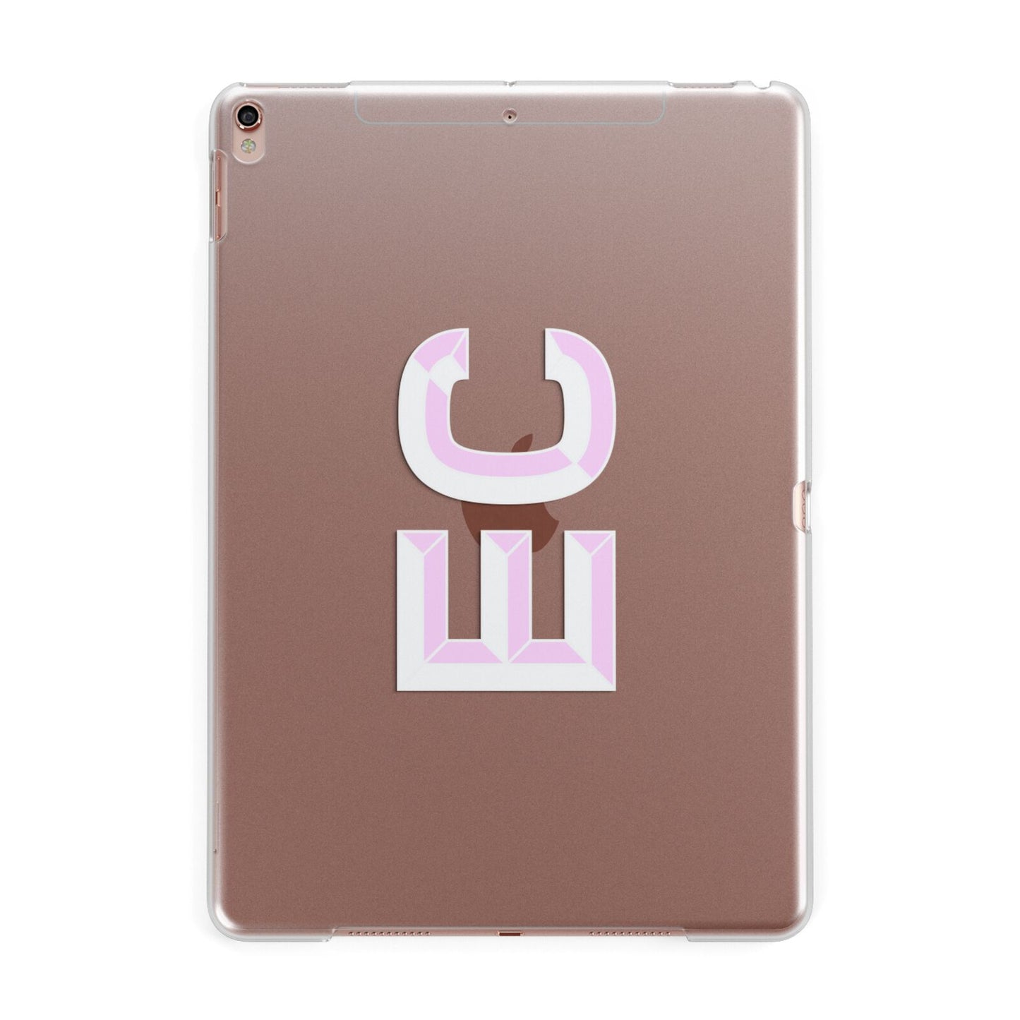Personalised 3D Side Initials Clear Custom Apple iPad Rose Gold Case