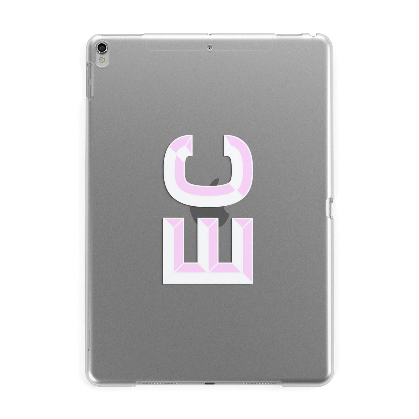 Personalised 3D Side Initials Clear Custom Apple iPad Silver Case