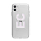 Personalised 3D Side Initials Clear Custom Apple iPhone 11 in White with Bumper Case