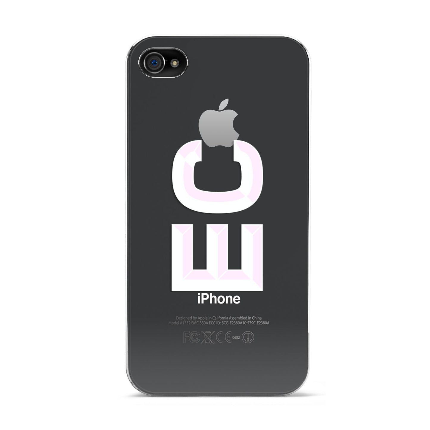 Personalised 3D Side Initials Clear Custom Apple iPhone 4s Case