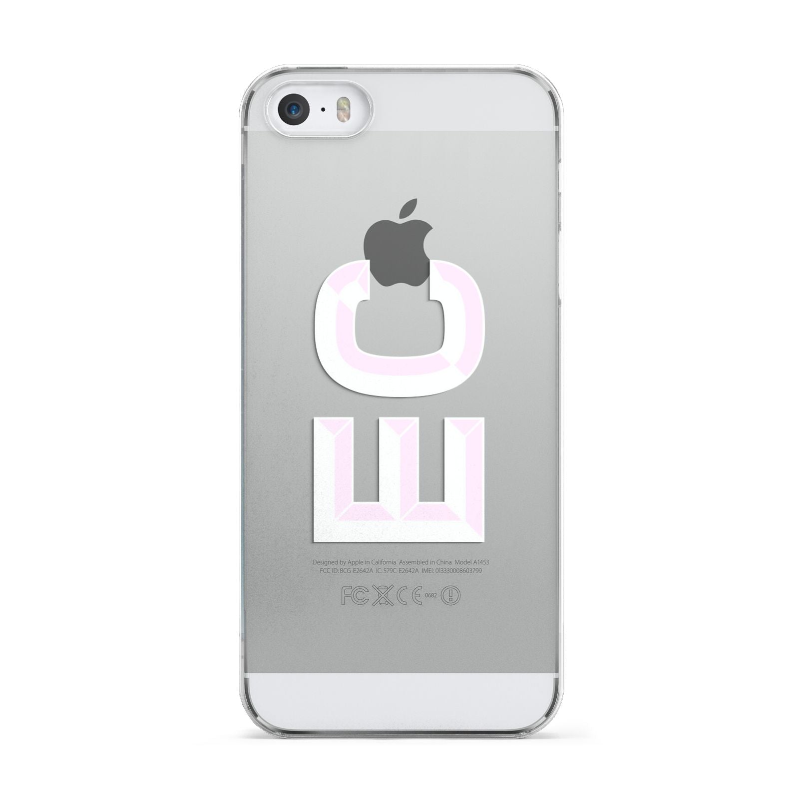 Personalised 3D Side Initials Clear Custom Apple iPhone 5 Case