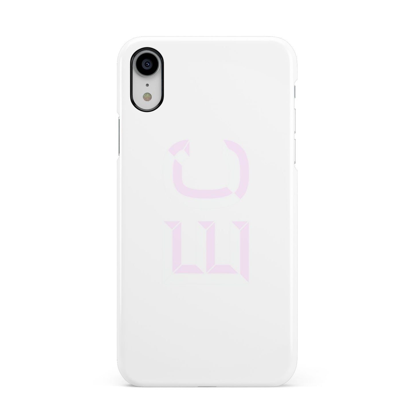 Personalised 3D Side Initials Clear Custom Apple iPhone XR White 3D Snap Case