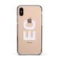 Personalised 3D Side Initials Clear Custom Apple iPhone Xs Impact Case Black Edge on Gold Phone