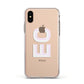 Personalised 3D Side Initials Clear Custom Apple iPhone Xs Impact Case White Edge on Gold Phone