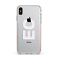 Personalised 3D Side Initials Clear Custom Apple iPhone Xs Max Impact Case Pink Edge on Silver Phone