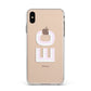 Personalised 3D Side Initials Clear Custom Apple iPhone Xs Max Impact Case White Edge on Gold Phone